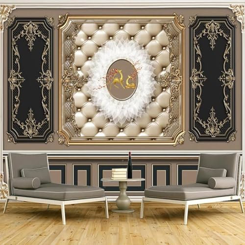 XLMING Escayola Abstracta Geometría 3D Papel Pintado Decorativo Comedor Estudio Salón Dormitorio Pared Sofá TV Pared-430cm×300cm