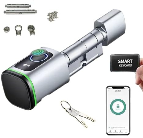 Elektronisches Türschloss,Fingerprint Haustür,Biotech Fingerabdruck-Schließzylinder,IP65,Mit RFID-Karte,Mit Bluetooth,Geeignet Für Türen Von 35-50mm