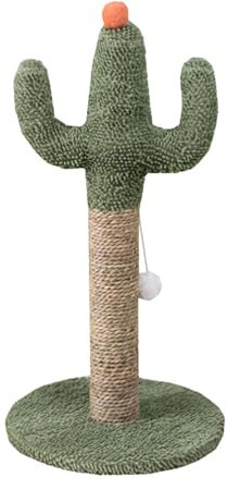 Dtaigou Cat Tree Cactus,Green Cactus Scratching Post - Natural Sisal Pole with Interactive Ball, Stable Kitten Scratch Poles for All Indoor Kittens