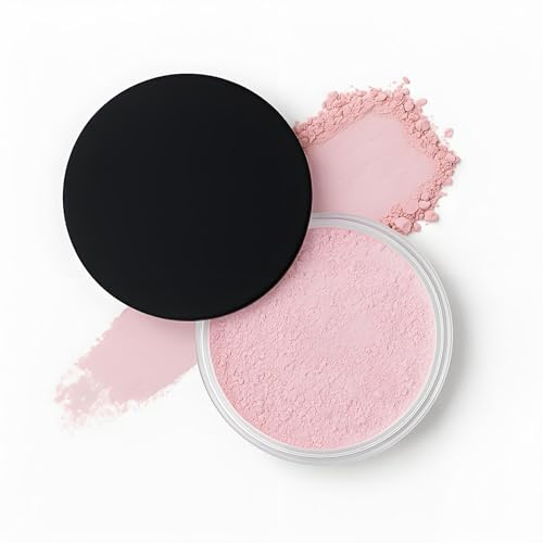 Poudre libre Pink Blur - Poudre de fixation rose - Poudre de fixation - Finition filtrante douce - Contrôle mat tout au long de la journée - Maquillage du visage lâche - Pour les peaux matures
