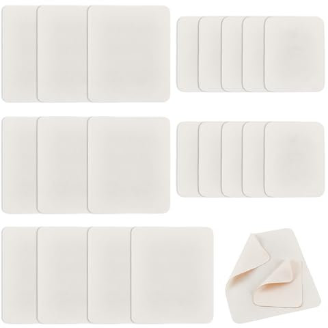 NICENEEDED 20 Pcs Pre Cut Chamois Cloth, 2 Size Clay Pottery Tools, Soft Trimming Mud Chamois Leather Pottery Tool Kit for Smoothing Pot Rim Ceramic Clay Trimming