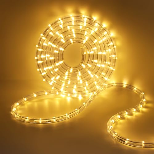 HEGEHE LED Lichterschlauch Außen, 36leds/m Wasserfest LED Schlauch Lichterkette Licht Leiste für Garten,Party,Weihnachten,Zaun,Dach,Dekoration Beleuchtung (Warmweiß, 5M)