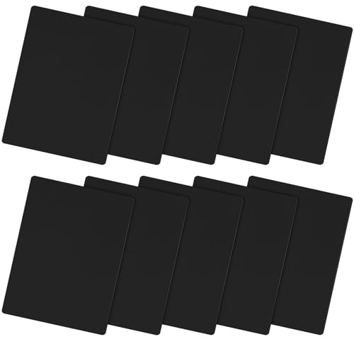 Euqvunn Toppe Autoadesive in Nylon, 10 Pcs Stoffa Adesiva per Riparazioni (20 cm x 15 cm), Nylon ad Alta Resistenza, Impermeabile, Toppe Adesive per Tessuti per Tende, Giacche, Zaini (Nero)