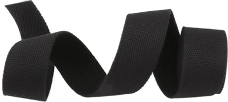 ATEUXOL Bomullstejp 5 meter 20 mm canvas vävning bältesväska bomullsbälte nylon vävning gör-det-själv ryggsäck rem syväska tillbehör för bälte (svart)