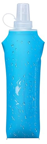 Zelvot Laufweste Soft Flask, BPA-frei 500ml TPUFaltbare Trinkflasche für Trinkrucksack, Leichte Wasserflasche zum Laufen, Wandern, Radfahren, Klettern (Blau, 500ML)