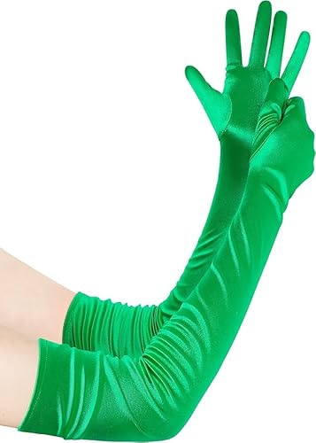 BABEYOND 1920er Satin Flapper Handschuhe Damen | weich, leicht, knitterfrei, elastisch, ideal für gatsby, opern, bälle & anlässe