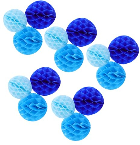 jojofuny Kit de 15 Pompons en Papier de Soie Alvéolé Boules Décoratives Multicolores Décoration Suspendue pour Mariage Anniversaire et Shower