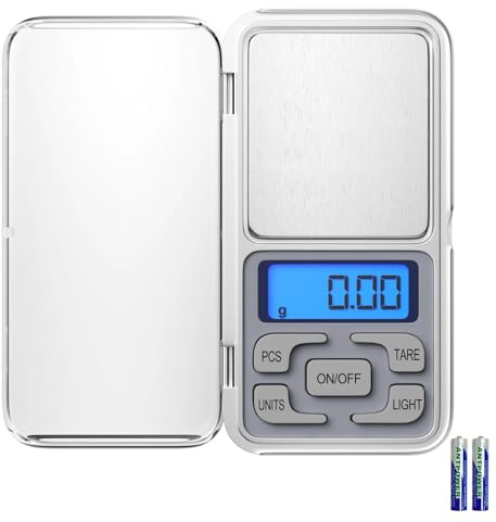 Gvolatee Balanza Cocina Digital de Alta Precisión 500g/0.01g,Bascula Cocina | Báscula de Cocina de Acero Inoxidable con Función Tara y Pantalla LCD, Peso de Cocina Digital, para Cocinar, Hornear