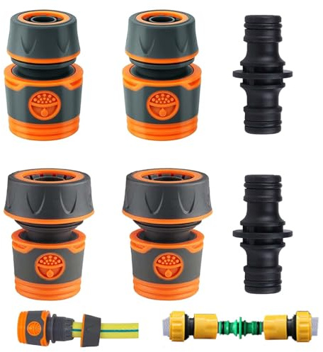 6 Pièces Connecteur Tuyau Arrosage FORMVERSITY, Raccord Tuyau d'Arrosage 19mm 25 mm, 1/2 In Raccord Rapide Tuyau Arrosage 3/4 In Adaptateur Robinet Tuyau Arrosage, Raccord Double Tuyau d'Arrosage