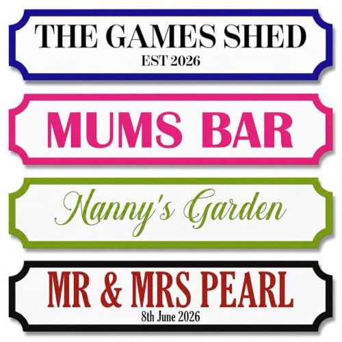Personalised Acrylic Sign | Custom Shed, Garden, Home Bar & Door Sign | Personalised Name Plaque | 4mm Acrylic | Indoor & Outdoor | Choice of Colours & Fonts