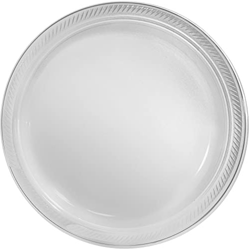 Clear Round Disposable Plastic Plates - 10.25 (Pack Of 50) - Sturdy Dinnerware For Parties, Events & Everyday Use