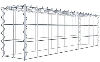 GABIONA Cesta de piedra de gavión rectangular, malla de 10 x 10 cm, profundidad de 20 cm, cesta de cultivo tipo 3, cierre de espiral, galvanizado (100 x 30 x 20 cm)