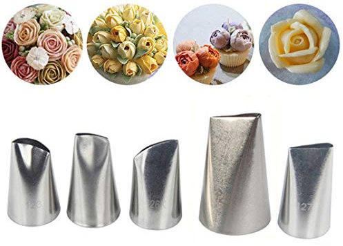 Phantomsky 5-Piece Set di Ugelli di Tubazioni Decorare la Vostra Torta con le Vostre Idee Meravigliose-Questo e il Perfetto Strumento Decorativo per gli Appassionati di Cucina
