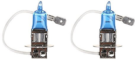 Mintice 2 Piezas Vehículo Brillantes Faros Halógenos H3 Gas Xenón 6000K Lámpara de Luz Halógenas Blanca Bombillas Delanteros Coche de 100W