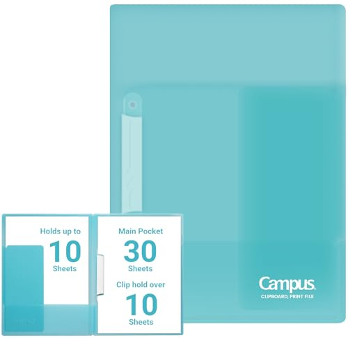 Kokuyo Campus FU-CE755LB Easy to Review Clip-on File A4 Light Blue Imported from Japan