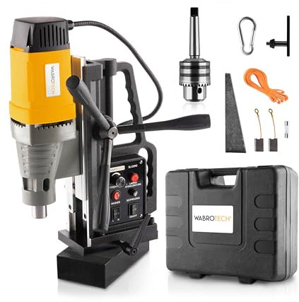 WABROTECH® WT28RE Magnetbohrmaschine 60 mm - Magnet Kernbohrgerät 300 U/min - Magnethaltekraft 13800 N - Tragbar Magnetbohreinheit M3-M22 für Metallbearbeitung - Kernbohrmaschine 2080 W - Magnetbohrer