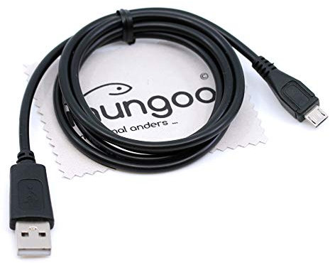 USB Ladekabel passend für Ultimate Ears UE Boom 2, Boom 3, Megaboom, Megaboom 3, Wonderboom, Wonderboom 2 Bluetooth Lautsprecher Micro-USB 1m Daten Kabel OTB mit mungoo Displayputztuch