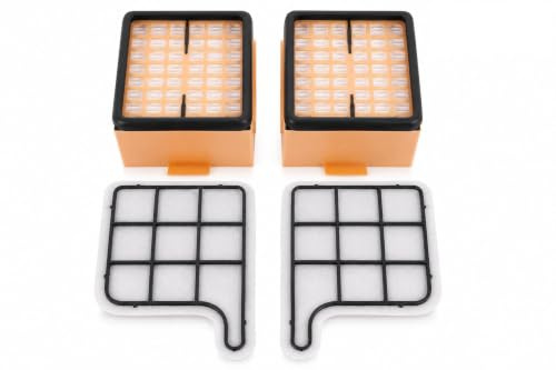 RYELDOM Kit Filtri HEPA + Griglie Motore Compatibili Folletto VK135 VK136 – 2 Filtri HEPA e 2 Griglie Protezione Motore, Ricambi Adattabili Aspirapolvere