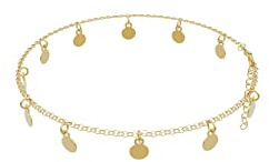 stylected Italienisches Fußkettchen mit feiner 18K Vergoldung - Länge verstellbar von 22-25cm - Wasserfeste Fußkette mit stilvollem Samtbeutel für Damen, Frauen und Mädchen