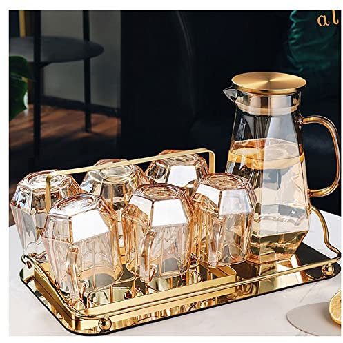 ZHANGZONG teapot set gongfu tea set chinese tea set japanese tea set travel tea set Glass Teapot + Mug *6 Set Stovetop Safe Coffee Infuser Maker Gift Set Kung Fu Tea Gift Set(Color:a,Size:)