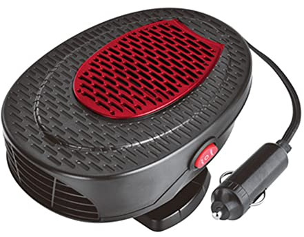 BakerMiche Chauffe Automobile Portable, Ventilateur de Voiture Chauffant 12V 300W Dégivrage et Désembuage Chauffage de Voiture Portable Voiture Chauffage Rapide avec Base Rotative à 360 Degrés Rouge