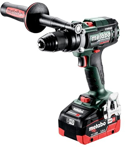 metabo Akku-Bohrschrauber BS 18 LTX-3 BL I Metal - 18 V, 3-Gang - Brushless, LED-Arbeitslicht, Präzisions-Stopp, Impulsmodus, Aluminiumgehäuse - Metall und Holz - Inkl. 2x Akku, Ladegerät und metaBOX