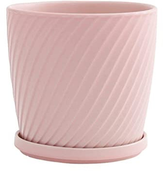 Vaso da Piantare Vaso da fiori in ceramica traspirante di alto valore con vassoio Fioriera for cactus succulente for piante verdi semplici alla moda Vaso per Piante da Interno ( Color : Pink , Size :