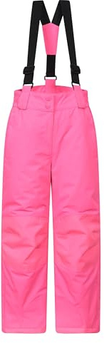 Mountain Warehouse Honey Kids Snow Pants - Snowproof Childrens Trousers, Water Resistant Rain Pants with Zipped Pockets - for Sports, Skiing Holidays, Snowboarding Light Pink Kids Size 7-8 Years
