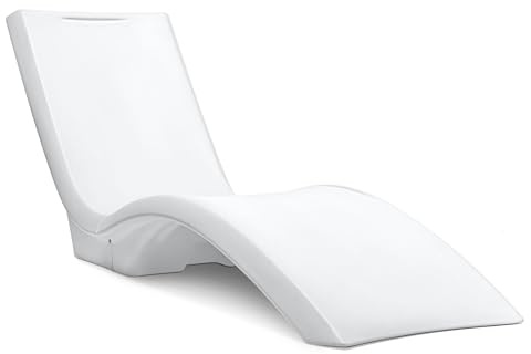 Step2 Vero Pool Lounger, Fade-Resistant, Waterproof Patio Furniture, Pool Lounge Chair for Sun Shelf, Use in Pools with Shelves Up to 12-Inches Deep or Outside Pool Deck, Weighted, White