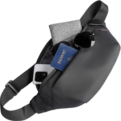 Mark Ryden Mehrere Taschen Sling Bag, Wasserdicht Umhängetasche Herren, Alltagsleben Kleiner Rucksack, Brusttasche Herren für Reisen Wandern Schule Wandern Fitness Fahrrad - Schwarz