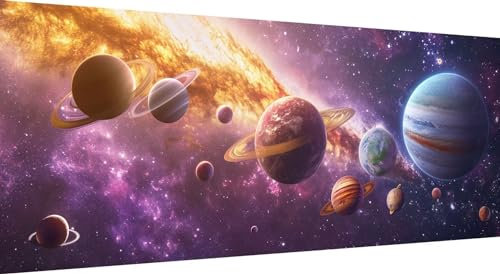 Qiaoqoo Planet Diamond Painting xxl 225x90cm, 5D DIY Diamant Painting Bilder Saturn Diamand Painting Kinder mit Diamond-Painting Zubehör, Groß Diamant kunst Basteln Erwachsene, Home Décor Malerei