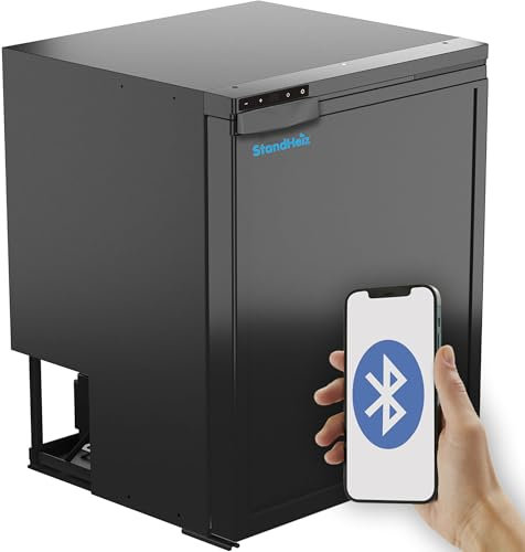 StandHeiz Frigorifero portatile 65L soluzione ideale per camper e auto, campeggio, con congelatore fino a -20°C, alimentato a 12V, 24V e 230V, silenzioso e a risparmio energetico.