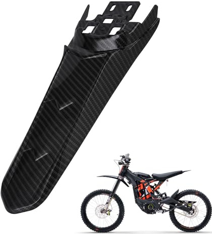 Runfarr Parafango posteriore allungato per moto, protezione per il parafango posteriore in ABS, in plastica, per Surron Light Bee X/S moto elettrica da cross, motivo in fibra di carbonio