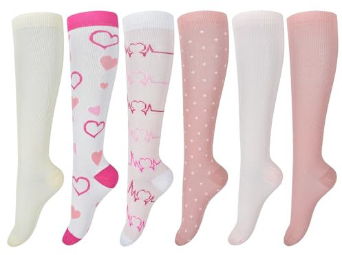 FZSECRIU 6 Paare kompressionsstrümpfe damen，sommer kompressionsstrümpfe，stützstrümpfe damen sommer，thrombose strümpfe，stützstrümpfe