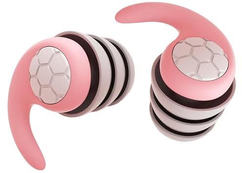 Waterproof Swimming Ear Plugs for Kids, A Pairs of Soft Silicone Swim Earplugs, Noise Reduction, Reusable Ear Protection for Children(4-12 Years Old) Ideal for Surfing,Diving,Showering (Pink, Small)