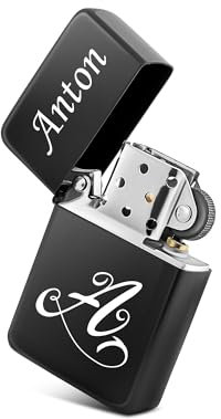 Individuell graviertes Feuerzeug | Benzinfeuerzeug personalisiert | Metallfeuerzeug mit Namen | Graviertes Geschenk für Männer | Exklusives Personalisiertes Geschenk