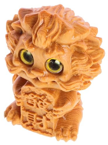 HOMOCONO Holz Drachen Figur Für Schreibtisch Handgeschnitzte Drachenstatue Aus Massivholz Dekoratives Drachenornament Für Heim Und Büro