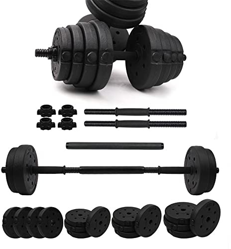 2in1 verstellbare Hanteln Set 20kg - Kurzhantel Set & Langhantel Set in einem Sport Set Krafttraining Zuhause Hantelstange mit Gewichten Set für Home Gym Fitness Set Hanteln verstellbar