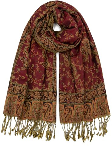 vimate Paisley Pashmina Schal Wrap Stola Soft Silky Jacquard Pashminas Wrap für Abendkleid Reisen Shawl