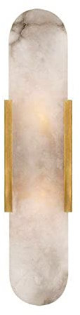 Moderno aplique de pared con borde dorado de mármol con vidrio esmerilado, iluminación contemporánea para decoración de interiores