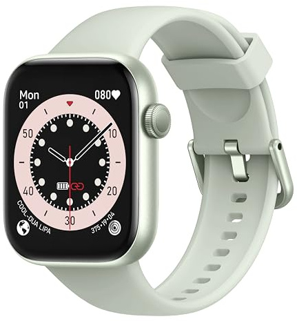Smartwatch Damen Herren, 1,85 HD Touch Fitnessuhr mit Telefonfunktion, 140+Sportmodi Smart Watch Fitness Tracker mit Pulsmesser Schlafmonitor Schrittzähler, IP68 Wasserdicht Sportuhr für iOS Green