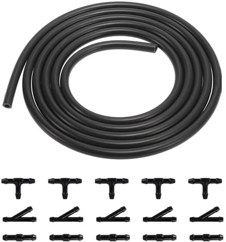 3m Tubo Lavavetri per Auto,Tubo Lavavetri con 15 Pezzi Connettori Universali Kit di Riparazione Parabrezza Tubo Flessibile per Liquido Tergicristalli Compatibile con la Maggior Parte delle Auto