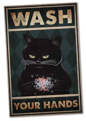 Wash Your Hands Schild lustige Geschenk Idee - für Toilette und Bäder - 20x30cm Forex in 3mm Stärke