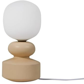 Lucande Tischlampe Fidelo (Skandinavisch) in Gelb aus Keramik (1 flammig, E14) - Tischleuchte Schreibtischlampe Nachttischlampe Wohnzimmerleuchte