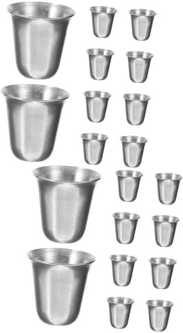 Lot de 20 calice en acier inoxydable pour communion, cérémonies religieuses et feux de camp