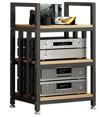 Meuble Chaine HiFi Meubles pour Audio/vidéo Meuble De Rangement Stéréo 3/4 Niveaux pour Composants Stéréo/Tourne-disques/équipements Électroniques(3tier)