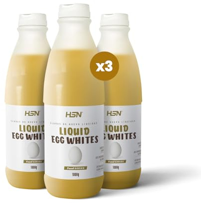 HSN Blancs d'œufs liquides | Lot de 3 unités de 970 ml | 1 boîte = 32 blancs pasteurisés | Poules européennes | Liotisé = meilleure conservation | sans additifs | sans OGM, végétal, sans gluten