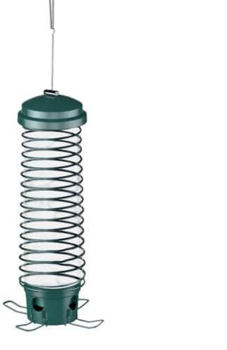 Gdfnmogo Eichhörnchensicher Vogelfutterstation, Vogelfreundliches Design, Metallkonstruktion, witterungsbeständig, mit 4 Futteröffnungen, für Innenhöfe im Freien