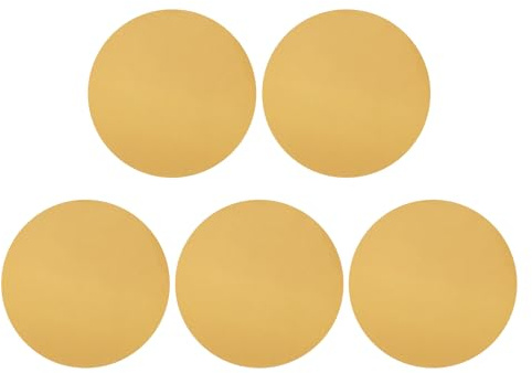 sourcing map 5 dischi abrasivi da 230 mm, grana 220, con gancio e anello, per levigatrice orbitale casuale per la lavorazione del legno e metallo automobilistico, oro