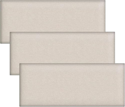 Panneaux muraux rembourrés 3D, 3 pièces de Rembourrage Mural Anti-Collision, Autocollants muraux décoratifs pour tête de lit, Chambre à Coucher, Salon (Beige Marron)